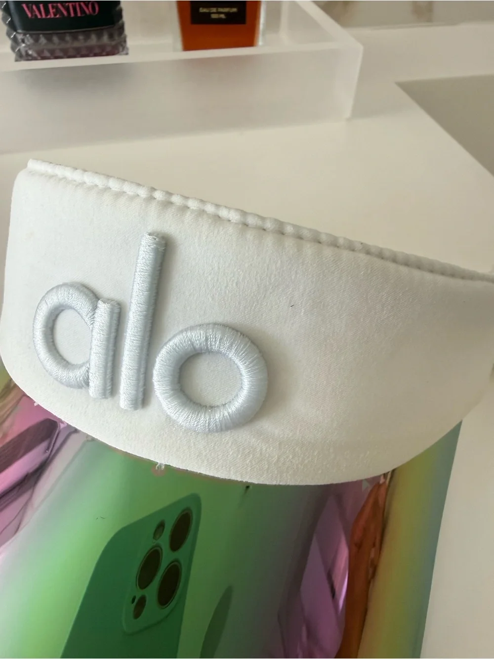 ALO Black Iridescent Sport Visor Adjustable Hat